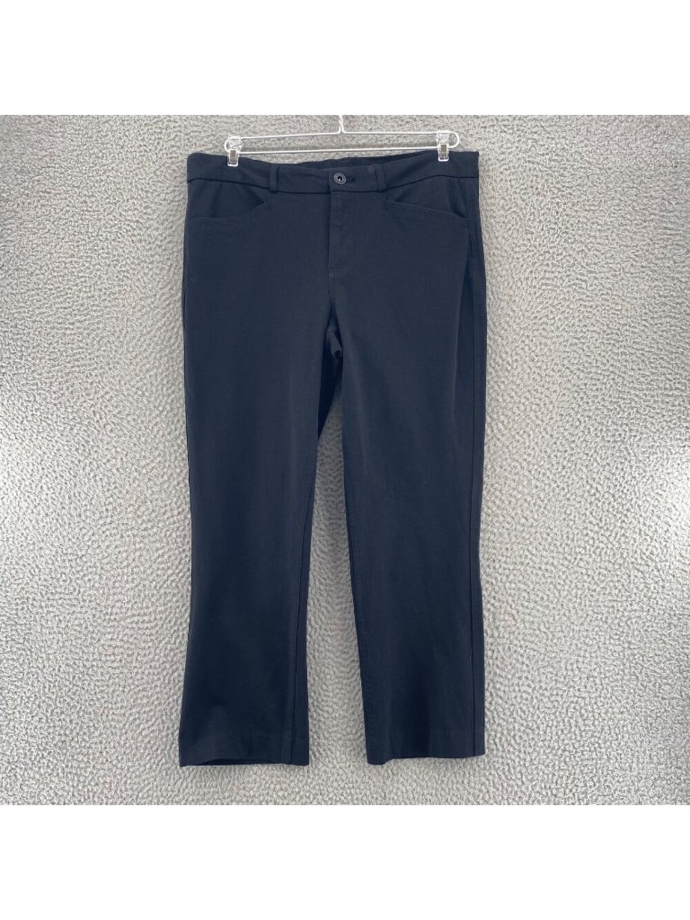 Banana Republic Pants Women 10 Black Stretch Twill Cropped Ankle Trousers Pocket